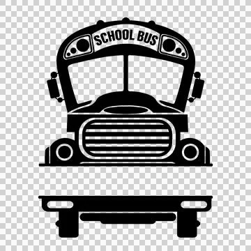School Bus Facing Forward With Headlights And Grille Stock-Illustration