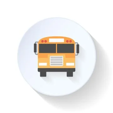 School bus flat icon Stock Illustration