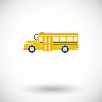 School bus flat icon Stock Illustration