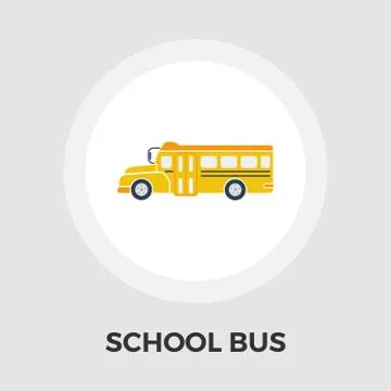 School bus flat icon Stock Illustration