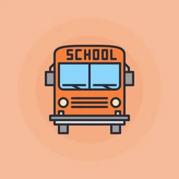 School bus flat icon Stock Illustration