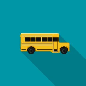 School bus flat icon Stock Illustration