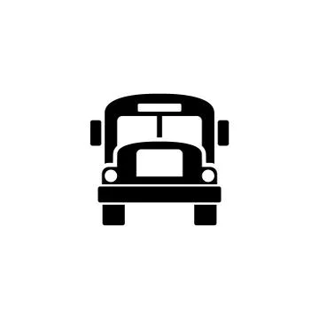 School Bus Flat Vector Icon Stock Illustration