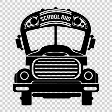 School Bus Front View Silhouette Stock Illustration