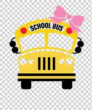 School Bus Frontal Silhouette With A Decorative Bow Stock-Illustration