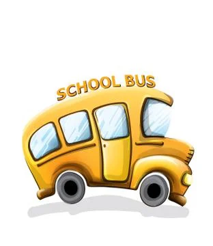 School bus funny cartoon Vector. Happy smilling back to school concepts Stockillustratie