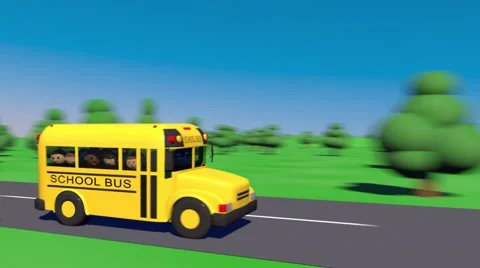 School bus goes on the road 스톡 동영상 65331856