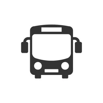 School bus icon in flat style. Autobus vector illustration on white isolated Stock Illustration