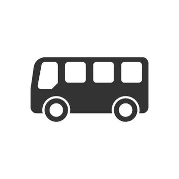 School bus icon in flat style. Autobus vector illustration on white isolated Stock Illustration