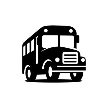 School bus icon logo design template isolated illustration Stock Illustration