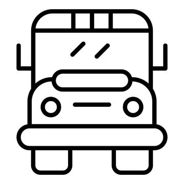 School bus icon outline vector. Art painting Stock Illustration