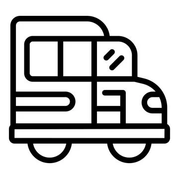 School bus icon outline vector. Child study Stock Illustration