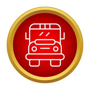School bus icon representing education and transport Stock Illustration