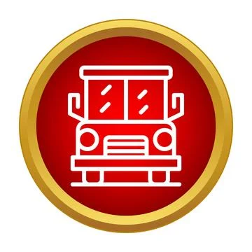 School bus icon representing education and transportation Stock Illustration