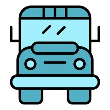 School bus icon vector flat Stock Illustration