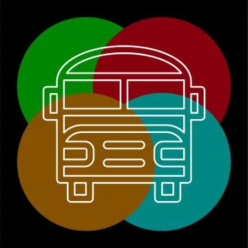 School bus icon - vector transportation vehicle Stock Illustration