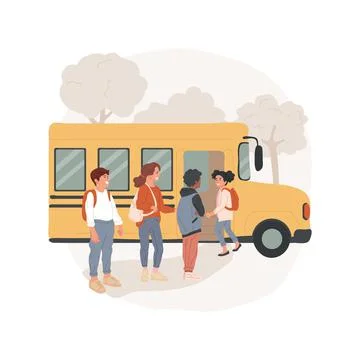 School bus isolated cartoon vector illustration. Stockillustratie