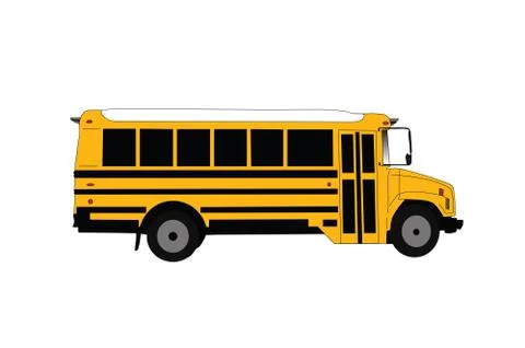 School Bus Isolated on White Vector Illustration Stock Illustration