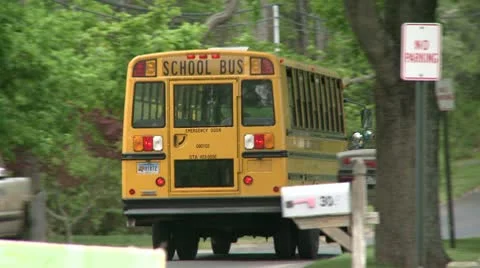 A school bus on its route Stock Footage 10775213