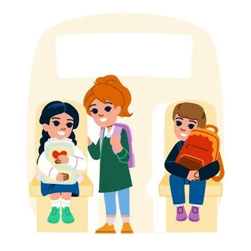 School bus kid vector Illustrazione stock