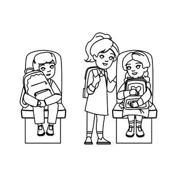 School bus kid vector Stock Illustration