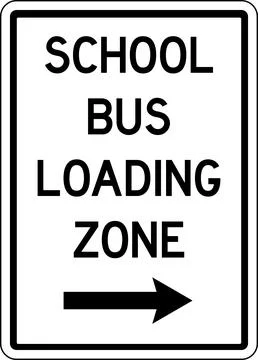 School bus loading zone sign. Stock Illustration