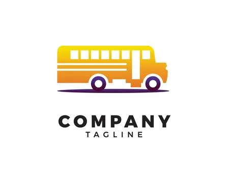 School Bus Logo Icon Design Template Vector Stock Illustration