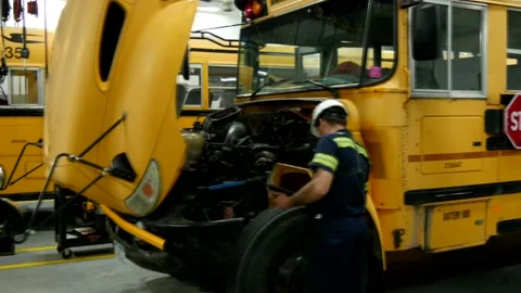 School Bus Machinic Stock Footage 190716893
