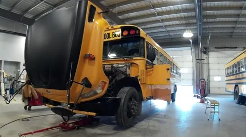 School Bus Maintenance Stock Footage 56776253