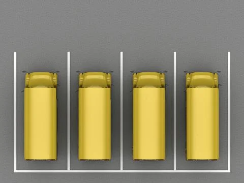 School bus parking top view Stock Illustration