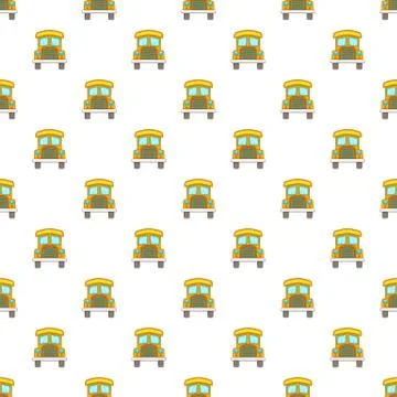 School bus pattern, cartoon style Stock Illustration