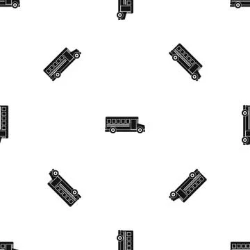 School bus pattern seamless black 스톡 일러스트