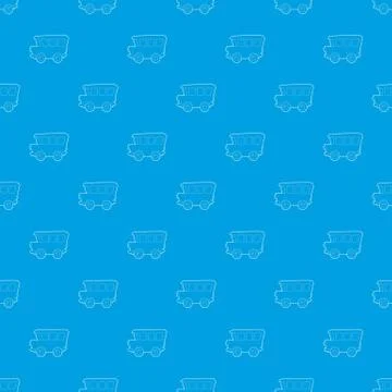 School bus pattern seamless blue 스톡 일러스트