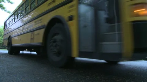 School bus on the road Stock Footage 8698859