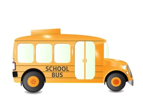 School bus side view isolated Stock Illustration