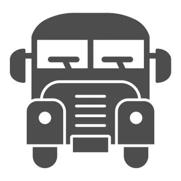 School bus solid icon, Back to school concept, bus sign on white background Stock Illustration