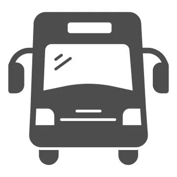 School bus solid icon, school concept, autobus for students sign on white Stock Illustration