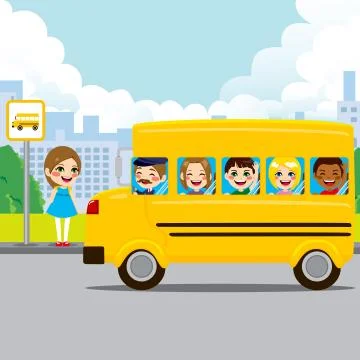 School Bus Stop Illustrazione stock