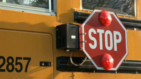 School bus stop sign Stock Footage