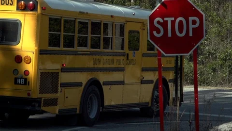 School Bus at Stop Sign 스톡 동영상 109554034