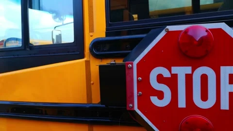 School Bus Stop Sign Видео 138228791