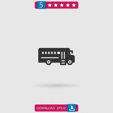 School bus vector icon Illustrazione stock