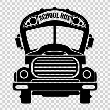 School Bus Viewed From Front With Grille Stock Illustration
