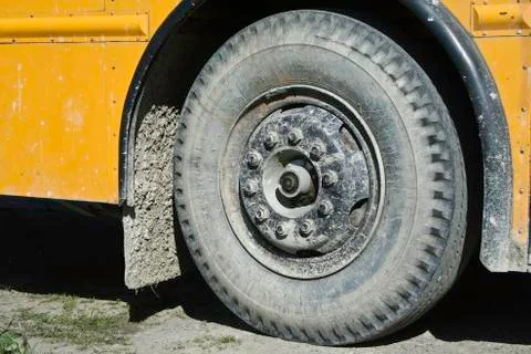 School bus wheel Stock Photos