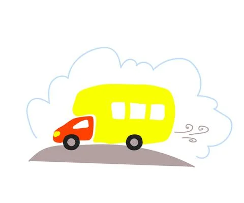 School bus on a white background. Symbol. Vector. Stock Illustration