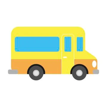School bus on white background. Vector illustration in trendy flat style. ESP 10 Stock Illustration