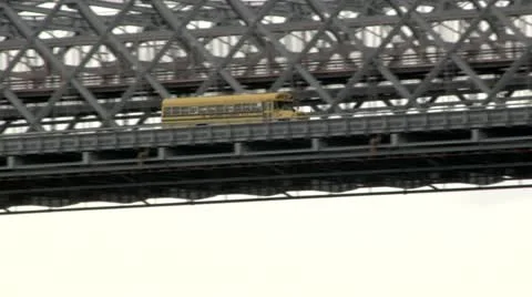 School Bus Williamsburg Bridge Stock Footage 22159567