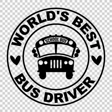 School Bus World S Best Bus Driver Text hearts circle emblem Ilustração Stock