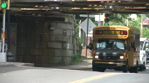 School buses on route (1 of 6) Stock Footage 19287789
