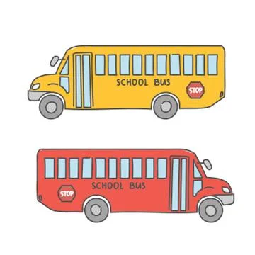 School buses set Stock Illustration